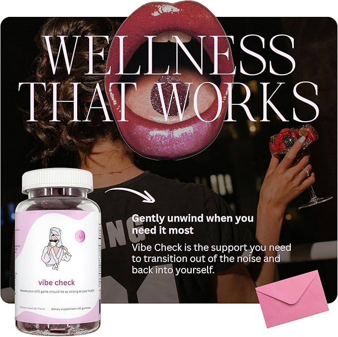 Balancing Act - Vibe Check Magnesium Gummies for Women – Melatonin-Free Calm & Relaxation Support with Magnesium, Chamomile & Lemon Balm – BlackBerry Lavender – 60 Count (30-Day Supply)