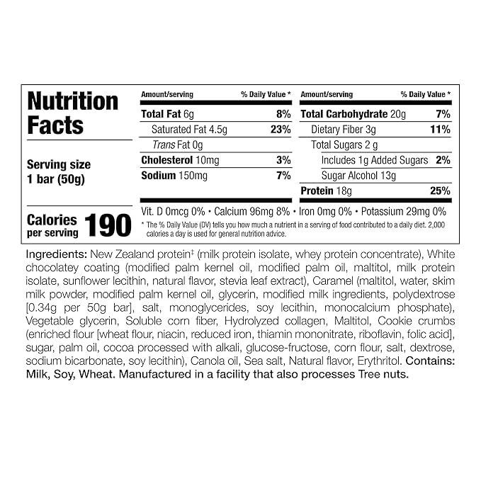 PERFECT SPORTS Diesel New Zealand Whey Protein Bars | Stevia Sweetened, No Artificial Flavors | Low Sugar, 18g Protein | 12 Pack (Cookies n' Cream)