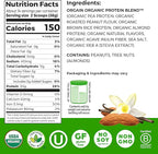 Orgain X Justin's ® Organic Vegan Nut Butter Protein Powder, Vanilla Almond Butter- 20g Plant Protein, 1g Sugar, Gluten Free, No Dairy, Soy Ingredients, or Artificial Flavors, 1.17 lb