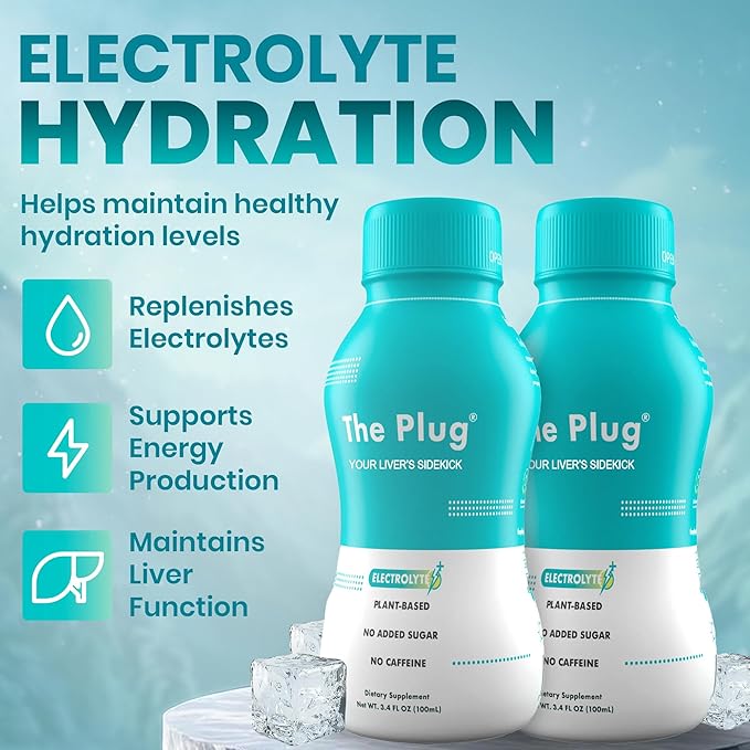 The Plug Liver Cleanse Detox & Repair Drink - Plant Based Herbal Electrolyte Drink for Liver Support & Health, Bloating Relief, Restore Antioxidants & Minerals | Liver Complex Energy Drink (24-Pack)