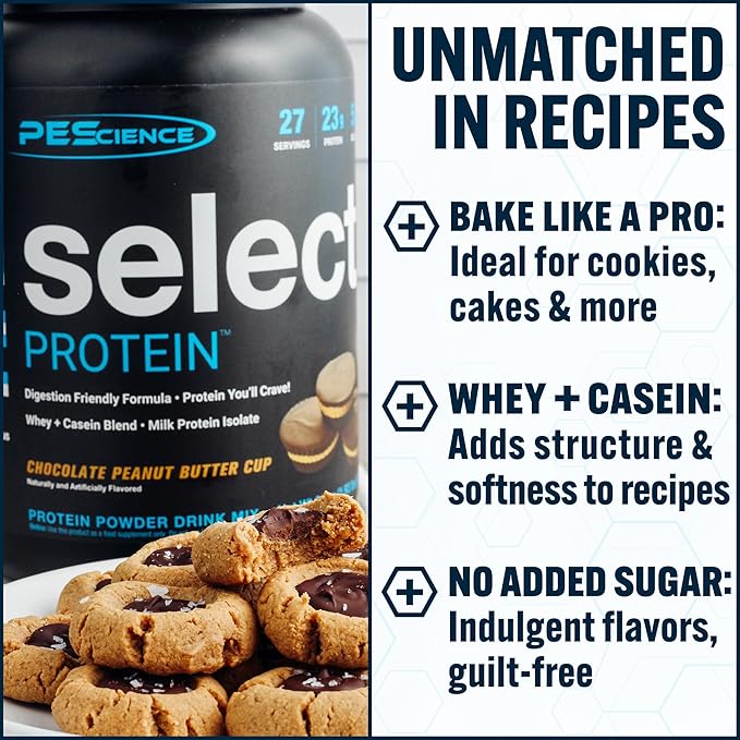 PEScience Select Protein Powder, Whey and Casein Blend, Lean Protein Powder for Women and Men, Low Calorie, Low Carb, Keto Friendly, Gluten Free, Chocolate Peanut Butter Cup - 55 Servings