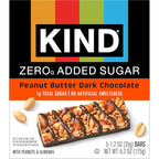 Kind Zero Added Sugar Healthy Snacks Bars, Peanut Butter Dark Chocolate, Gluten Free, High Fiber, Keto Snacks, 5g Protein, 5 Count