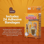 BioSwiss Funny Bandages, Cold Beverage Shaped Adult Novelty Self Adhesive Bandage Set, Latex Free, Sterile Wound Care, 24 Count