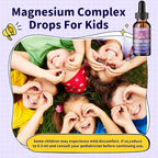 Kids Magnesium Liquid Drops-Magnesium Glycinate Liquid for Kids Supplement-w/L-theanine, Omega-3, Vitamin B6, D3 - for Sleep, Relaxation, Brain, Bones - Mixed Berry Flavor, 2 Fl Oz