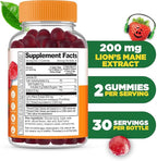 Lifeable Lions Mane Gummies for Kids | Great Tasting Lions Mane Mushroom Supplement | Vegan, Kosher, Non-GMO Kids Mushroom Gummies | Brain Support | 60 Count