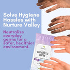 Nurture XL Antibacterial Body & Hand Sanitizing Wipes | Alcohol-Free Antiseptic Wet Towelettes for Germ Removal, Disinfecting Skin, Sanitizing Hands |Cleaning Cloths | Adults & Baby | Thick & Strong