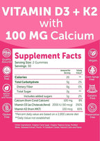 Lunakai USA Made Vitamin D3 K2 Gummies with Calcium – 3-in-1 Daily Vegan Supplement for Bone & Immune Support for Women, Men & Kids, 60ct