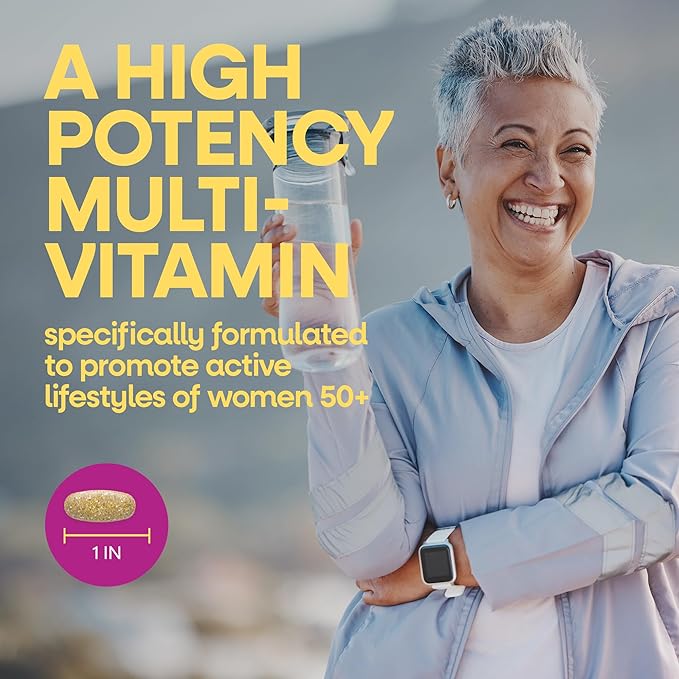 Nature’s Way Alive! Ultra Potency Multivitamin for Women 50 Plus, Complete High Potency Formula with Vitamin D3, C, E, Methylated B12, Supports, Heart, Brain, and Bone Health*, 60 Tablets