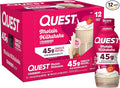 Quest Nutrition Strawberry Protein Shake, 45g Protein, 2g Sugar, 4g Net Carbs, Ready to Drink, Gluten Free, 12 Count