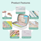 Weekly Travel Pill Organizer Pill Case for Purse with Removable 7 Day Pill Box Holder,Cute Medication Organizer Pill Container for Medicine, Vitamin, Fish Oils,Supplement (Teal, Small)