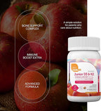 Zahler - Junior Vitamin D3 + K2 Chewable Tablets for Kids| Vitamin D for Kids 2000 IU | Delicious Vitamin D K2 Chews to Support Healthy Bones & Teeth - Kosher, Less Sugar Than Gummies (90 Count)