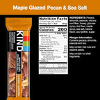 KIND Nut Bars, Maple Glazed Pecan & Sea Salt, Healthy Snacks, Gluten Free, Low Sugar, 5g Protein, 12 Count