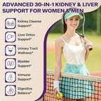 30-in-1 Kidney and Liver Cleanse Detox & Repair Drops with Cranberry Extract, Milk Thistle & Chanca Piedra, Vegan Kidney Support Supplement for Urinary Tract & Liver Support | Blueberry Flavor, 2P