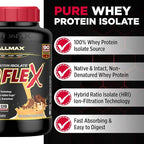 ALLMAX ISOFLEX Pure Whey Isolate Protein Powder - Gluten Free, Low Lactose, Sugar-Free - High-Protein, Clean, Keto-Friendly, Pre Post Workout Supplement, Women and Men | Chocolate Peanut Butter, 5lb