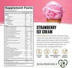 Ambrosia Planta - Plant-Based Protein Powder 20g | Dairy Free Vegan Protein Powder with BCAA Amino Acids | Keto-Friendly, No Added Sugar | 25 Servings | Strawberry Ice Cream
