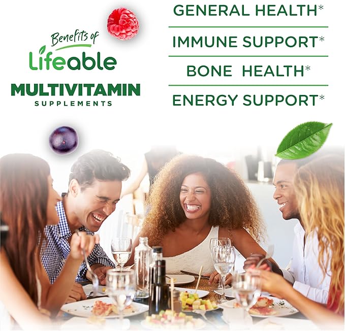 Lifeable Sugar Free Multivitamin for Men Gummies | with Iron and 18 Essential Vitamins and Minerals | Sugar Free Vitamins | 90 Gummies