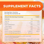 Sugar Free Vitamin D3 K2 Gummies - Vitamin D3 Gummies 5000 IU+K2 MK7 80 mcg, K2 D3 Vitamin Supplement Adults, Vitamin D K2 for Bones, Immune, Heart, Mood, Gluten-Free, Non-GMO, Natural Peach Flavor