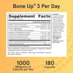 Jarrow Formulas BoneUp Three Per Day for Bone Density and Skeletal Nutrition, Includes Vitamin D3, K2 (as MK-7) and Calcium, 180 Capsules, 60 Day Supply