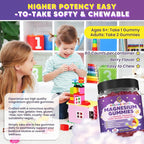 Magnesium Glycinate Gummies 400/200mg for Kids & Adults, NO Melatonin Sleep Aid Magnesium Supplement Gummies with Chamomile, Lavender, L-Theanine & GABA, B6, D3 & K2 for Bone, Relax, Immune Support