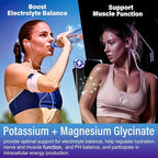 Potassium Magnesium Gummies - Potassium Supplement w/Ashwagandha 200mg, Magnesium Glycinate,B6,B12,P-otassium Citrate for Leg Cramps,Muscle,Electroyte for Adults Kids,Sugar-Free,1Pack