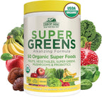 Country Farms Organic Super Greens Apple Banana Flavor, 50 Organic Super Foods, Packed with Fiber, USDA Organic Drink Mix, Fruits, Vegetables, Mushrooms & Probiotics, Supports Energy, 5g Fiber