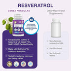 Genex Formulas Resveratrol 1500 mg Supplement for Healthy Aging – NSF Certified for Safety, Quality & Label Accuracy – Potent Antioxidant & Healthy Aging Formula - Gluten Free 90 Count