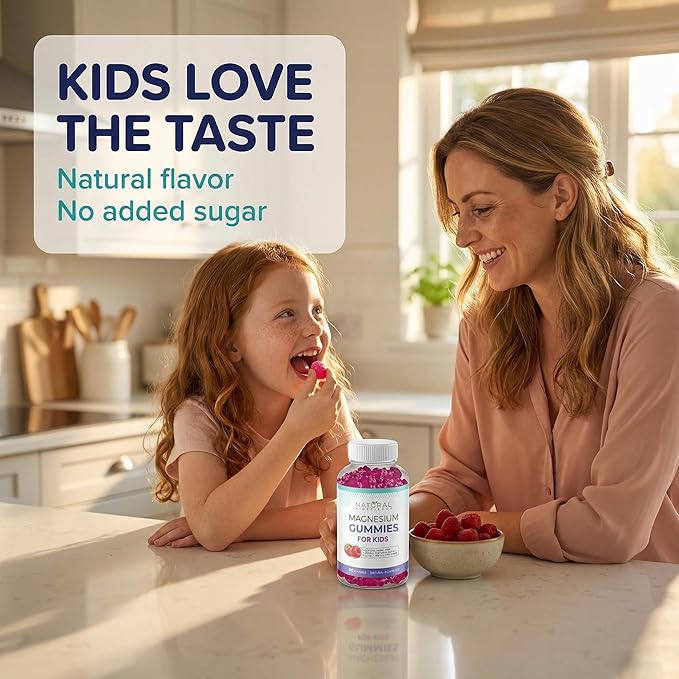 Calm Kids Magnesium Citrate Gummies – Sugar Free, Sleep Aid, Calming, Stress Relief, Bone Health, Muscle Relaxation, Chewable Magnesium Supplement for Kids, 180 Vegan Gluten-Free Gummies