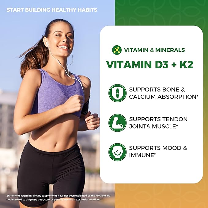 2 Pack Organic Vitamin D3 K2 Liquid 10000 IU w/ Vegan Omega-3 & Coconut MCT Oil - Maximum Strength Vitamin D Supplement, No Fillers, Non-GMO K2 as MK7 for Bones, Muscles & High Absorption-2 Fl Oz