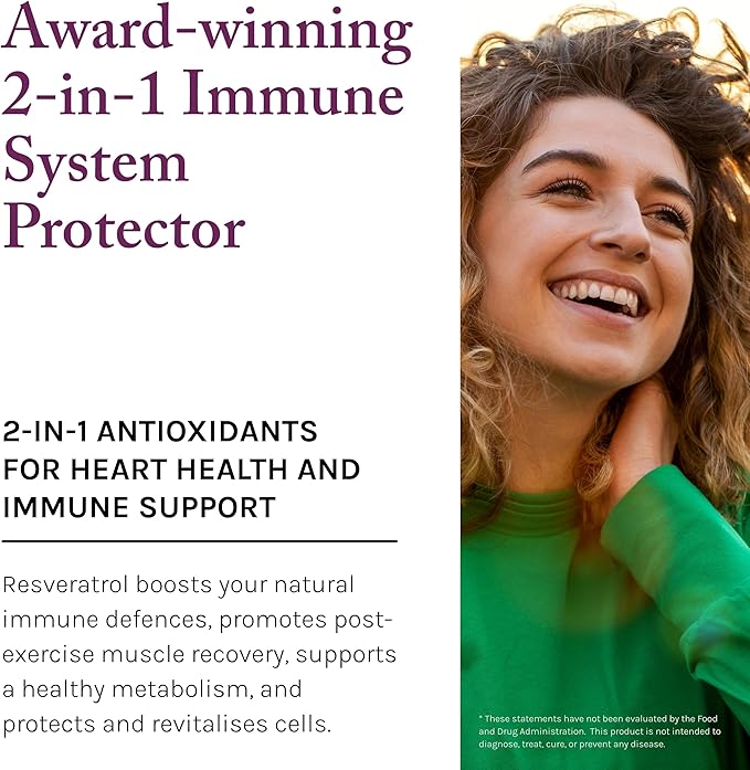 Reserveage Beauty, Resveratrol 500 mg with Pterostilbene, Antioxidant Supplement for Immune Support & Heart Health, Supports Healthy Aging, Paleo, Keto, 60 Capsules (60 Servings)