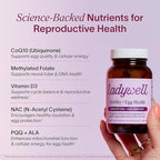 Ladywell Fertility + Egg Health | Fertility Support | Ovarian Health, Egg Quality, Ovulation & Conception Wellness Support | CoQ10, Folate + Key Ingredients | Science-Backed Women’s Supplement, 60 Ct