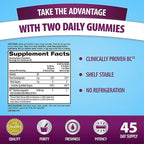 Digestive Advantage Daily Probiotic Gummies for Digestive & Gut Health for Men and Women, Superfruit Flavor, Red, 180 Count, Pack of 2