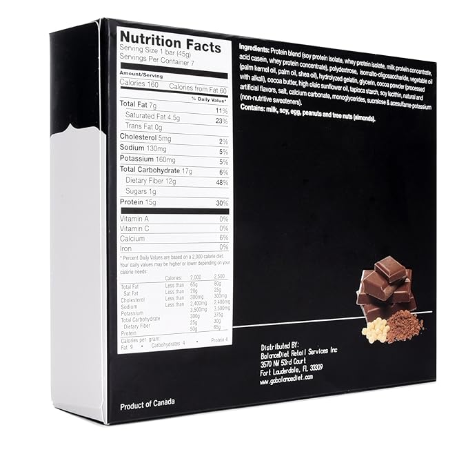 BalanceDiet™ | Protein Bar | 15g of Protein | Low Carb | 7 Bar Box (Chocolate Crisp)