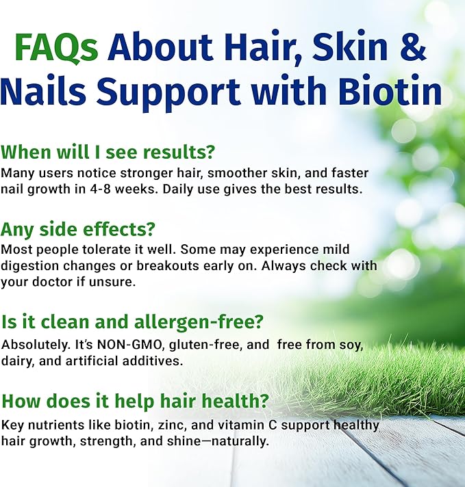 1 Body Hair Skin and Nails Vitamins with Biotin – Hair Growth Supplement for Women & Men with 26 Vitamins, Minerals & Herbal Extracts – Stronger Hair, Healthy Skin & Nails – 60 Vegan Capsules