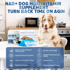 NAD+ Precursor & Senior Dog Multivitamin Supplement, 90 NMN Supplements for Longevity, Anti-Aging & Energy, Dog Daily Support Vitamins Chews for Hip & Joints, Skin & Coat, Chicken