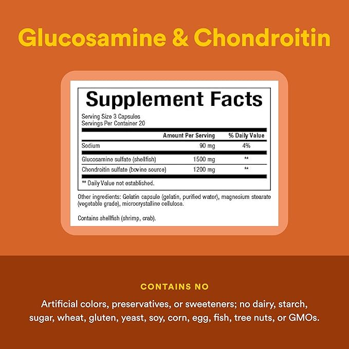 Natural Factors, Glucosamine & Chondroitin, Supports Healthy Joints and Connective Tissue, 120 Capsules