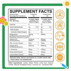 Kids Magnesium Glycinate Gummies, Magnesium for Kids & Adults, with Citrate, Zinc, Vitamin D3, B12, L-Theanine Supplement for Sleep Calm Bone & Muscle Mood, Pineapple 60ct
