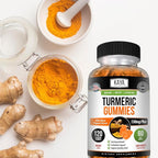 Kaya Naturals Turmeric Supplements Gummies - Pure Nature Turmeric Curcumin - Ginger Gummies - Black Pepper Extract - 120 Count