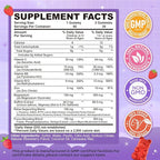 Saffron Gummies for Kids & Adults, 20-in-1 Saffron Supplements with 88.5mg Saffron Extract, B6, B12, C, D3, Magnesium for Calm, Focus, Nerve, Sugar Free, Vegan, Non-GMO - Strawberry Flavor, 120 Counts