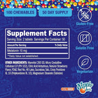 Dippin' Dots Chewable Melatonin 10mg – Melatonin 10 mg Tablets for Adults – Sugar Free – Strawberry Sunset Creme Flavor – Restful Sleep Support Supplement – Kosher, Gluten Free, Vegetarian (100 Count)