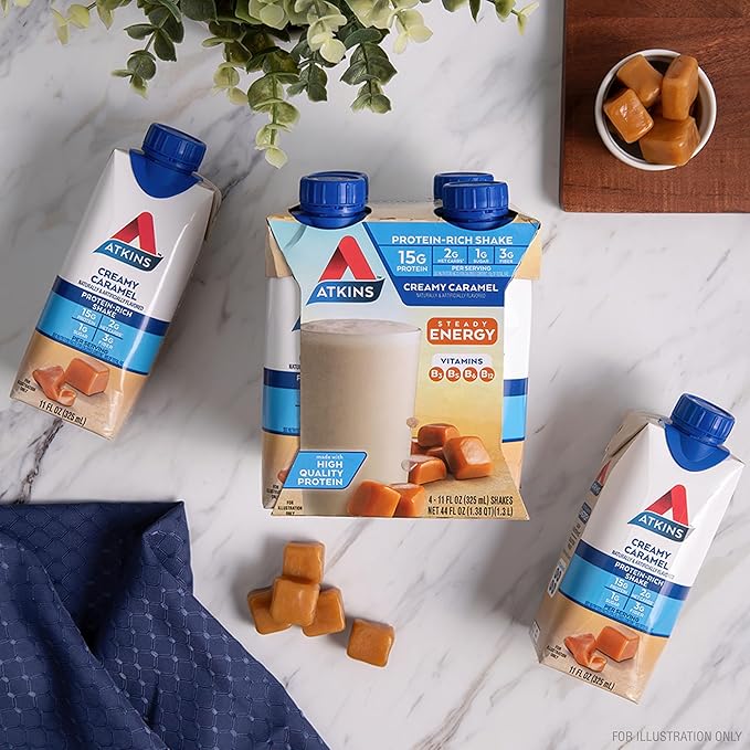 Atkins Atkins Energy Shake Creamy Caramel, 4 Count (Pack of 3)