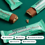 Barebells Soft Protein Bars, Minty Chocolate - 12 Count, Pack of 1, 16g High Protein Treats - Chocolate Nutrition Bar with 1g Total Sugars - On The Go Breakfast or Post-Workout Snack