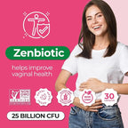 ZENZSUAL Zenbiotic Probiotics Support for Women – 25 Billion CFU, Vaginal Health & pH Balance Support, Odor & Yeast Control, Gut & Digestive Health, Urinary Comfort, Hormone Balance, 30 Vegan Capsules