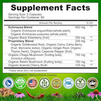 Echinacea Goldenseal Capsules - 10 in 1 Immune Support Supplement - 1455mg - Vegan Echinacea Capsules Supplement Made With Organic Whole Foods - Herbal Immune System Support - 2 Month Supply