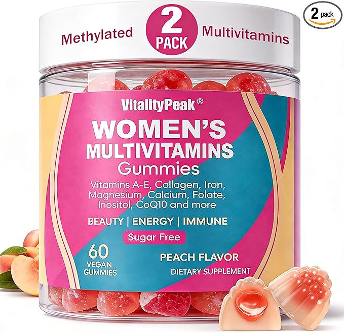 Methylated Multivitamin Gummies for Women | Women’s Multivitamin Gummies with Methylated Folate, Iron, Biotin & Inositol | Sugar Free Women’s Daily Vitamin for Energy, Immune, Hair & Skin | 120 Ct