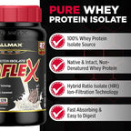 ALLMAX ISOFLEX Pure Whey Isolate Protein Powder - Gluten Free, Low Lactose, Sugar-Free - High-Protein, Clean, Keto-Friendly for Pre Post Workout Supplement for Women and Men | Cookies & Cream, 2lb