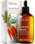 Gya Labs Organic Evening Primrose Oil for Dry Skin (3.4 fl oz) & Carrot Oil for Hair (1 fl oz) Set - Aromatherapy Grade Essential Oils Set