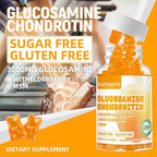 Nutravita Glucosamine Chondroitin Gummies with MSM & Elderberry Extra Strength - Joint Support, Antioxidant Immune Support Supplement for Adults, Men & Women.120 Orange Chews