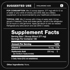 Ultra Purified Bioavailable Hyaluronic Acid Powder – for Deeper Skin Hydration – 250 mg with Vitamin C for Enhanced Absorption – 180 Servings