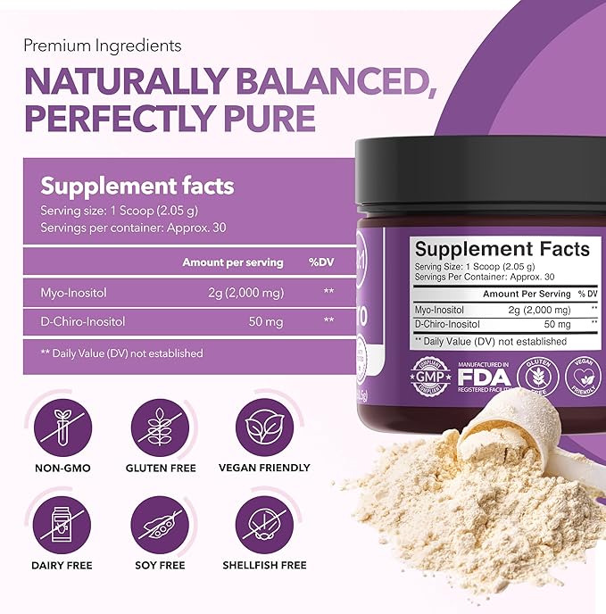 Intimate Rose Inositol Supplement for Women Powder - Myo-inositol & D-Chiro Inositol Powder - Hormonal Balance & Healthy Ovarian Function Support for Women - Ideal 40:1 Ratio - Made in USA