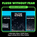 DUDE Wipes Herbal Relief Flushable Wipes - Extra-Large Adult Wet Wipes - 3 Pack (144 Count) - Infused with Soothing Witch Hazel, Geranium Essential Oils, Vitamin E, and Aloe - Septic and Sewer Safe